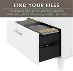 Pemberly Row 2 Drawer Lateral File Cabinet in White - Engineered Wood