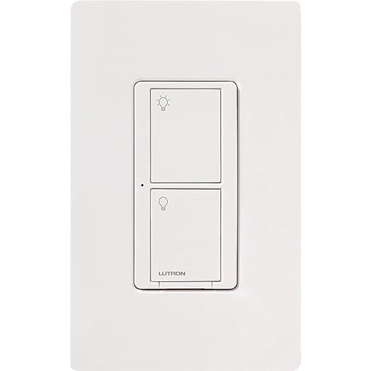Lutron Caseta Original Smart Light Switch (Lutron Smart Hub Required), for Home, LED Lights, and Fans, 6 Amp, Single-Pole/3-Way, Neutral Required, PD-6ANS-WH-12-Pack, White, 12 Pack