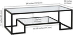 Henn&Hart 54" Wide Rectangular Coffee Table in Blackened Bronze, Modern coffee tables for living room, studio apartment essentials
