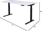 ApexDesk Elite Pro Series 71" x 33" Electric Height Adjustable Stand up Desk, Sit Stand Home Office Desk, Computer Desk - Curved White Top/Black Frame