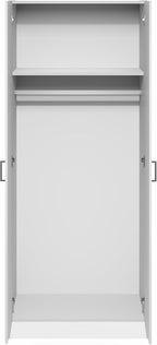 Furinno Robin Wardrobe Cabinet with Hanging Rod, Closet Organizers and Storage, for Wardrobe, Bedroom, Living Room, Entryway, White