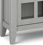 SIMPLIHOME Acadian SOLID WOOD 36 Inch Wide Rustic Entryway Hallway Storage Cabinet in Fog Grey, For the Living Room, Entryway and Family Room