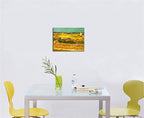 Wieco Art Harvest at La Crau with Mont majour Canvas Prints Wall Art by Van Gogh Famous Oil Paintings Reproduction Classic Rural Pictures for Home Decorations Modern Abstract Landscape