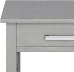 SIMPLIHOME Kitchener SOLID WOOD 21 Inch Wide Square Contemporary End Side Table in Fog Grey, For the Living Room and Bedroom