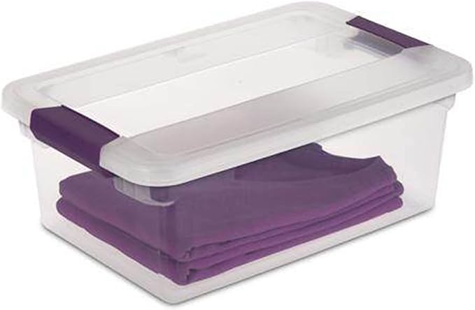 Sterilite 27 Quart Clear Latch Lid Storage Container Tote, 6 Pack, and 15 Quart Clear Latch Lid Storage Container Tote, 12 Pack for Home Organization