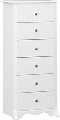 Prepac Sonoma 6 Drawer Dresser for Bedroom, Tall Chest of Drawers, Bedroom Furniture, Clothes Storage and Organizer, 19" D x 23.25" W x 52.75" H, White