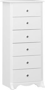 Prepac Sonoma 6 Drawer Dresser for Bedroom, Tall Chest of Drawers, Bedroom Furniture, Clothes Storage and Organizer, 19" D x 23.25" W x 52.75" H, White