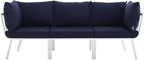 Modway Riverside Outdoor Furniture, 3-Piece Set, White Navy