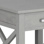 SIMPLIHOME Kitchener SOLID WOOD 21 Inch Wide Square Contemporary End Side Table in Fog Grey, For the Living Room and Bedroom