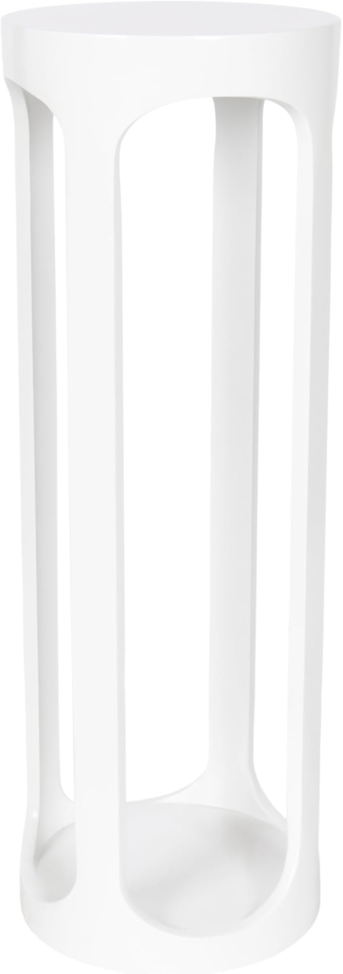 Kate and Laurel Dahl Modern Wooden Round Drink Table, 8 x 8 x 23, White, Transitional Circle Accent Pedestal Table for Living Room Plant Stand Indoors or Mini Bedroom Nightstand