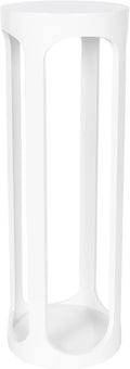 Kate and Laurel Dahl Modern Wooden Round Drink Table, 8 x 8 x 23, White, Transitional Circle Accent Pedestal Table for Living Room Plant Stand Indoors or Mini Bedroom Nightstand
