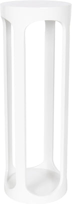 Kate and Laurel Dahl Modern Wooden Round Drink Table, 8 x 8 x 23, White, Transitional Circle Accent Pedestal Table for Living Room Plant Stand Indoors or Mini Bedroom Nightstand
