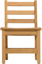 Kids Wooden Chair Set, Fully Assembled Youth Ladderback Wood Chairs for Children, 15" Seat Height for Ages 9-11 (Set of Two)