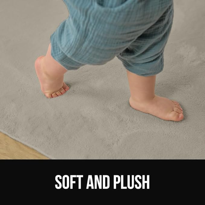 GORILLA GRIP Slip Resistant Soft Washable Stain Resistant Area Rug, 8x10, Plush Thick Carpet for Nursery, Bedroom, Living Room, Non-Shedding Floor Rugs, Kid and Pet Friendly, Baby Home Decor, Taupe