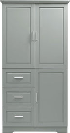 Merax 62.2" Wide Storage Cabinet Pantry Cupboard with Doors and Drawers for Home Kitchen, Bathroom and Living Room, Adjustable Shelf, White