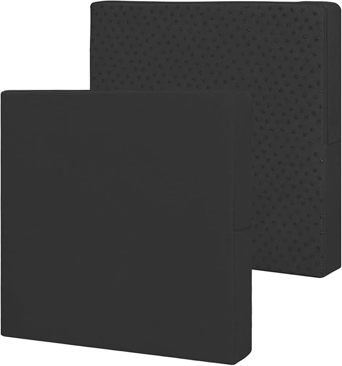 Easy-Going Waterproof Patio Cushion Covers ONLY Cover 24x22x4 inch 2 Pack Replacement Non-Slip Outdoor Seat Cushion Slipcover with Zipper. Black