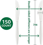 100% Compostable No Plastic Knives Plastic Forks Plastic Spoons Plastic Utensils, The Heavyweight Heavy Duty Flatware is Eco Friendly Products for Lounge Party Wedding BBQ Picnic Camping.