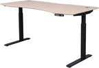 ApexDesk Elite Pro Series 71" x 33" Electric Height Adjustable Stand up Desk, Sit Stand Home Office Desk, Computer Desk - Curved Oak/Black