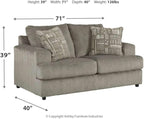 Signature Design by Ashley Soletren Contemporary Chenille Loveseat with 2 Accent Pillows, Gray