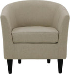 Pemberly Row 17.5" Polyester Fabric Club Chair in Taupe Brown