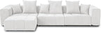 JACH 144.1 Inch L-Shaped Modular Sofas, Modern 3-Seater Couch with Chaise Ottoman, Mid Century Modern Sectional Couches, Cozy Sleeper Sofa for Apartment/Living Room (Linen Fabric, White)