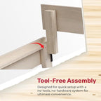 Solid Hardwood Platform Bed Frame, Headboard, & Slats, Quality Crafted in Pennsylvania, USA from Poplar by Mennonite Artisans, No Box Spring Needed, Easy Assembly