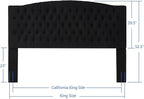 24KF Boucle Upholstered Tufted Button King Headboard and Comfortable Fashional Padded King/California King Size headboard,6025-K-Boucle-Black