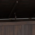 SIMPLIHOME Acadian Entryway Storage Bench - 36 inch Wide Solid Wood Small Hallway Seat in Brunette Brown, Transitional Bench for Mudroom with Lift-Up Lid, 2 Compartments and Slatted Backrest