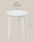 VASAGLE MAEZO Collection - Small Side Table, Round End Table, Nightstand with Tapered Legs, Curved Transitions, for Small Spaces, Living Room, Bedroom, Cloud White ULET237WB01S
