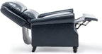 Pushback Recliner Chair, Faux Leather Wingback Recliner Chair, Upholstered Armchair Push Back Recliner with Wood Legs, Rivet Trim Single Sofa Accent Chair for Living Room, Bedroom, Navy