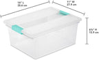 Sterilite Medium Clear Multipurpose Plastic Storage Tote, 4 Pack, and Large Clear Multipurpose Plastic Storage Tote, 4 Pack for Home Organization