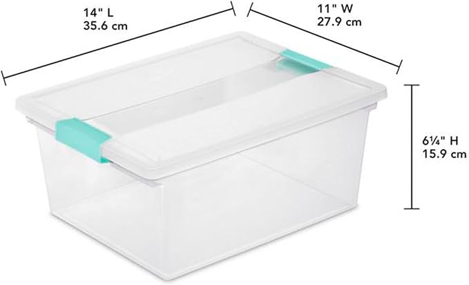 Sterilite Medium Clear Multipurpose Plastic Storage Tote, 4 Pack, and Large Clear Multipurpose Plastic Storage Tote, 4 Pack for Home Organization