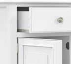 SIMPLIHOME Connaught 51-inch Wide Solid Wood Storage Cabinet in White for The Entryway, Mudroom, 3 Drawers and Adjustable Shelves, Traditional Style, Space-Saving Design