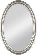MCS 21x31 Large Wall Mirror, Classic Nickel Oval Mirror, Vertical & Horizontal Wall Hanging Mirror for Bathroom, Bedroom & Livingroom