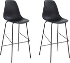 Signature Design by Ashley Forestead Modern Bar Height Bucket Barstool, 2 Count, Black