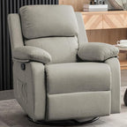 Recliner Chair, 360 Swivel Rocker Chair for Adults, Small Rocking Recliner Chair for Small Spaces, Upholstered Fabric Glider Recliner Nursery Chair with Side Pockets for Living Room, Nursery