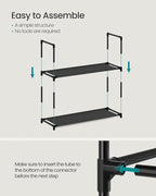 SONGMICS Shoe Rack, 10-Tier Shoe Shelf, Shoe Storage Organizer, 11 x 32.7 x 68 Inches, Metal Frame, Non-Woven Fabric Shelves, for Entryway, Bedroom, Black ULSH110BH01