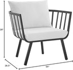Modway Riverside Outdoor Furniture, Two Armchairs, Gray White