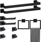10 Pieces 23.6-Inch Bathroom Hardware Accessories Set,Black TStainless Steel Bathroom Hardware Set,Bath Towel Bar Kit