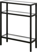 Henn&Hart 22" Wide Rectangular Console Table in Blackened Bronze, Entryway Table, Accent Table for Living Room, Hallway