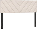 KOMFOTT Linen Fabric Upholstered Headboard for Full/Queen Size Bed, Rectangular Headboard with Solid Wood Legs & Adjustable Width, Padded Full/Queen Bed Headboard, Easy Assembly, Beige