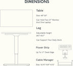 FLEXISPOT EN2 Whole-Piece Standing Desk with Clamp Power Strip, 48 x 30 Electric Stand Up Height Adjustable Desk with Cable Management (Black Frame + 48" Maple Top, 2 Packages)
