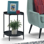 SIMPLIHOME Monet Industrial 17 inch Wide Metal End Table in Black for the Living Room and Bedroom