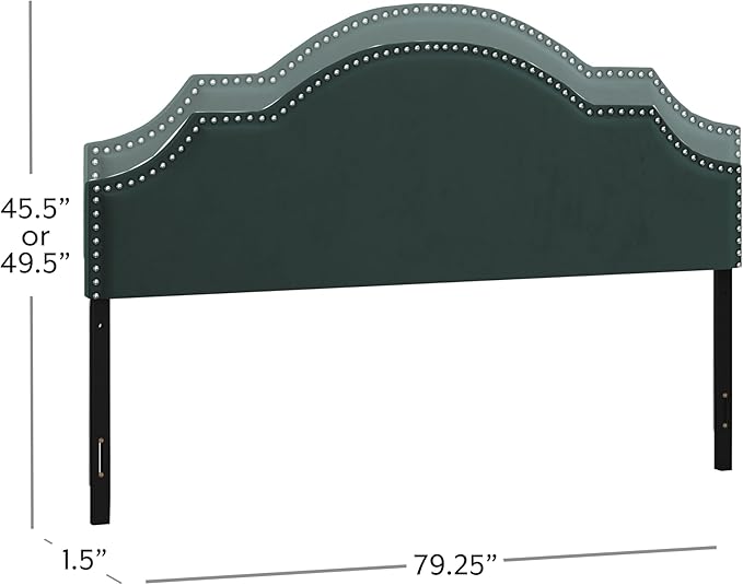 Hillsdale, Cynthia Upholstered King Adjustable Headboard, Green