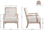 chairus Farmhouse Linen Accent Chair Set of 2, Upholstered Reading Chair with Solid Wood Frame Lounge Arm Chair with High Back for Living Room, Reception Room, Waiting Room, Beige