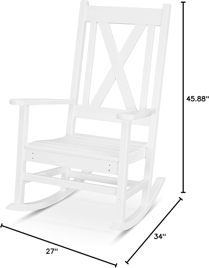 POLYWOOD® Braxton Porch Rocking Chair in White