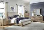 American Woodcrafters Arlington King Upholstered Panel Headboard - Nutmeg
