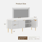 SICOTAS TV Stand for 55/60/65/70 Inch TV - 62 Inch TV Stands for Living Room Entertainment Center with 4 Drawers, Fluted Modern TV Media Console Television Cabinet for Bedroom (White, 2 Pieces)