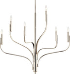KICHLER Livadia 6-Light Chandelier, Soft Modern-Light in Polished Nickel, for Foyer, Great Room, or Vaulted Dining or Bedroom (33" x 36.25"), 52673PN