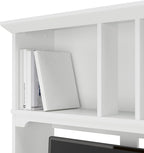 Bush Furniture Salinas Computer Desk with Hutch | Study Table with Drawers, Cabinets & Pullout Keyboard/Laptop Tray | Modern Home Office Desk in Pure White and Shiplap Gray | Work Desk with Storage